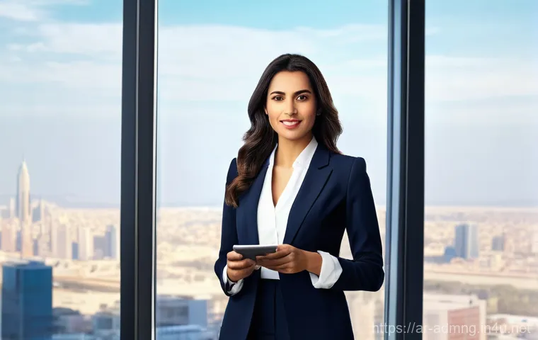 행정관리사 필기시험 준비 전략 - **Prompt 1: Empowered Female Manager in a Modern Office**
    "A confident and elegant Arab female m...