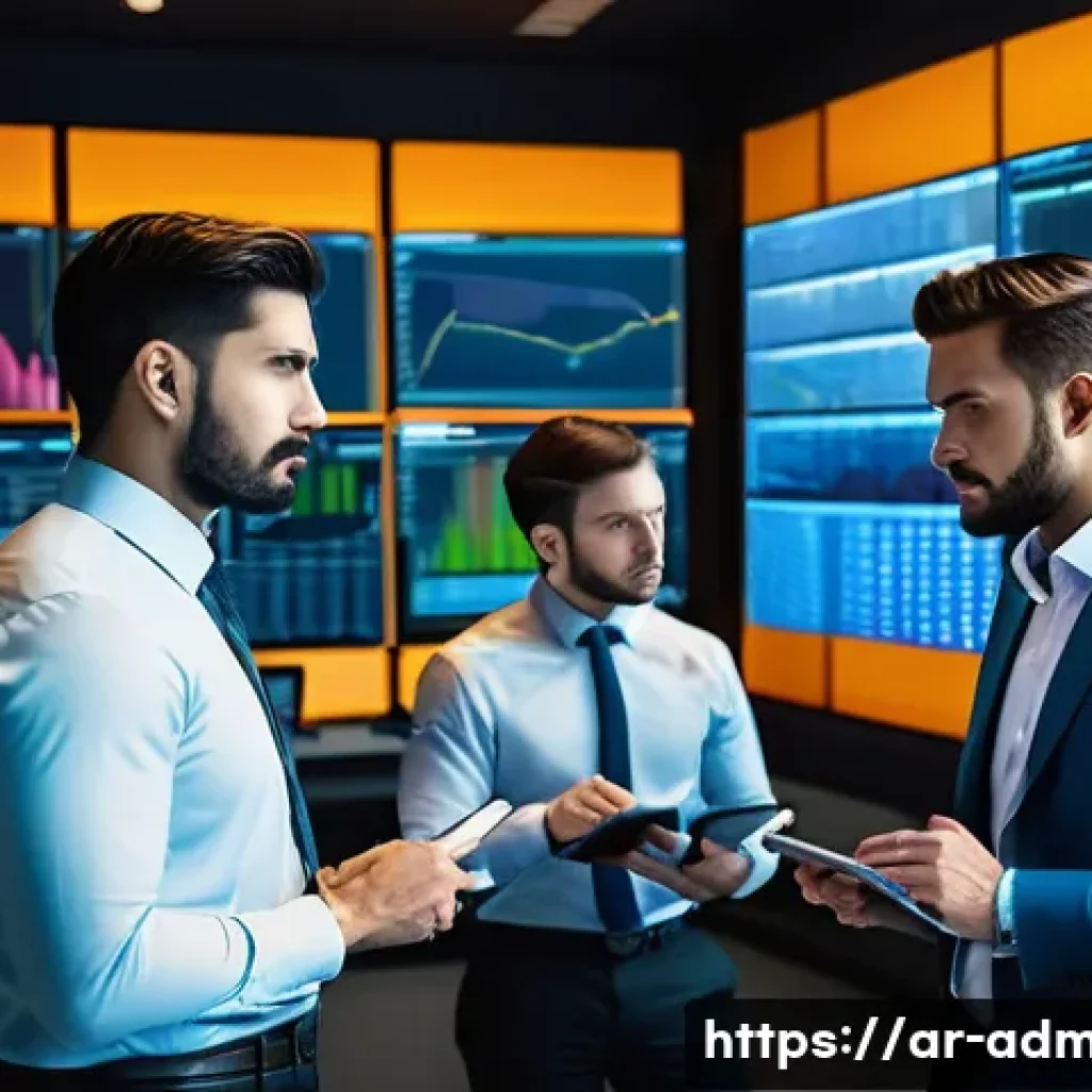 행정관리사 실기시험 시뮬레이션 - **Prompt:** A diverse group of young, determined managers in a sleek, modern control room, surrounde...