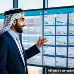 Home 21 행정관리사 업무 사례 분석 - A professional Arab administrative manager in a modern office setting, organizing daily priorities o...