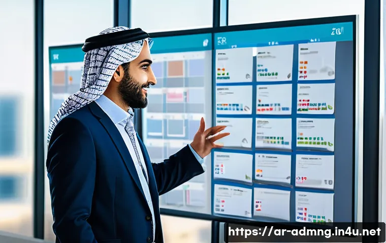 행정관리사 업무 사례 분석 - A professional Arab administrative manager in a modern office setting, organizing daily priorities o...